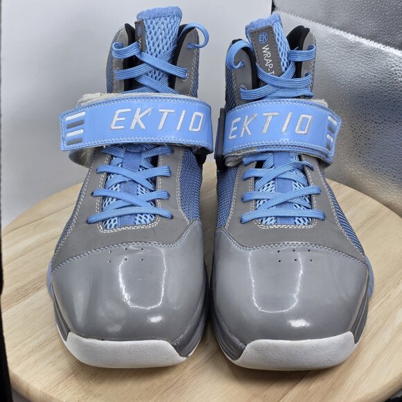 EKTIO Basketball Grey/Blue Men's Shoes Anti Ankle Sprain SIZE 14 - RARE - Picture 4 of 9